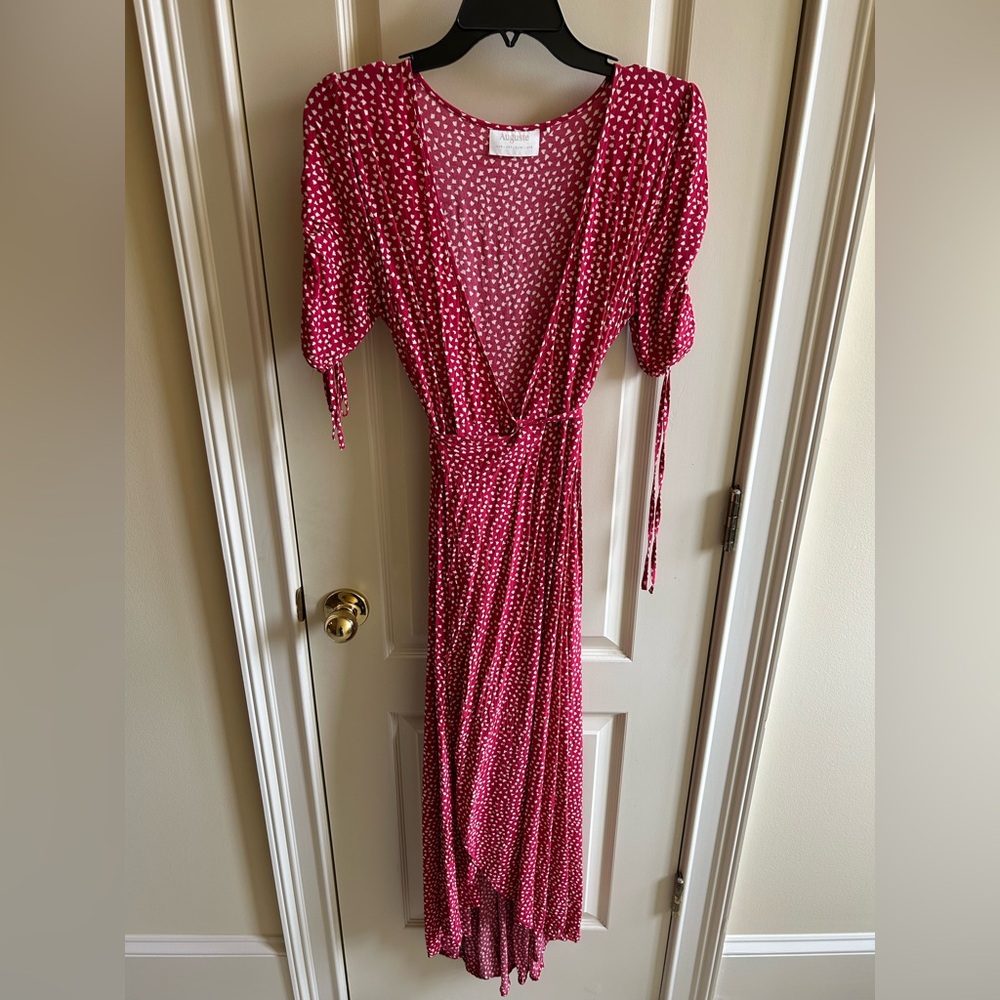 Red Auguste Polka Dot Wrap Dress